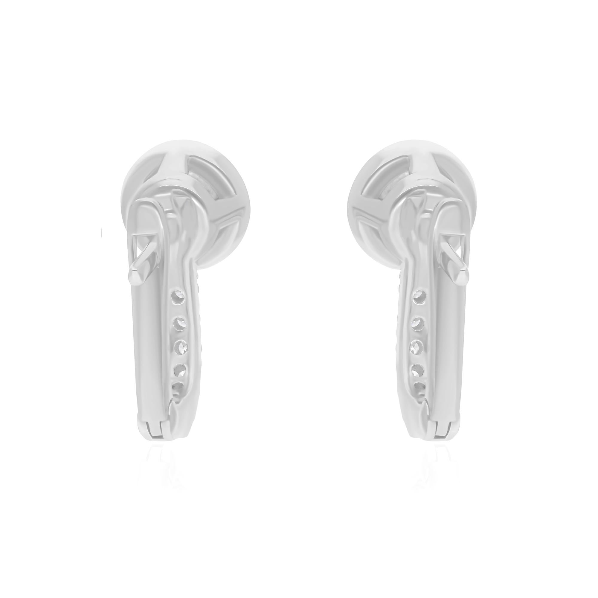 1.62 Carat SI/H Round Brilliant Cut Diamond Earrings 18 Karat White Gold Jewelry In New Condition For Sale In Diera, Dubai