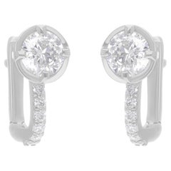 1,62 Karat SI/H Diamant-Ohrringe aus 18 Karat Weißgold mit rundem Brillantschliff