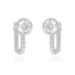 Pendientes de diamantes talla brillante redonda SI/H de 1,62 quilates Joyas de oro blanco de 18 quilates
