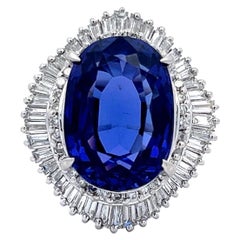 16.2 Carat Tanzanite and Ballerina Diamond Mounting Cocktail Ring