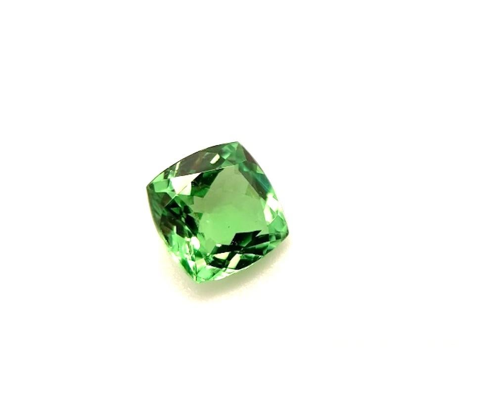 Cushion Cut 1.62 Carat Tsavorite Garnet Cushion, Unset Loose Gemstone For Sale