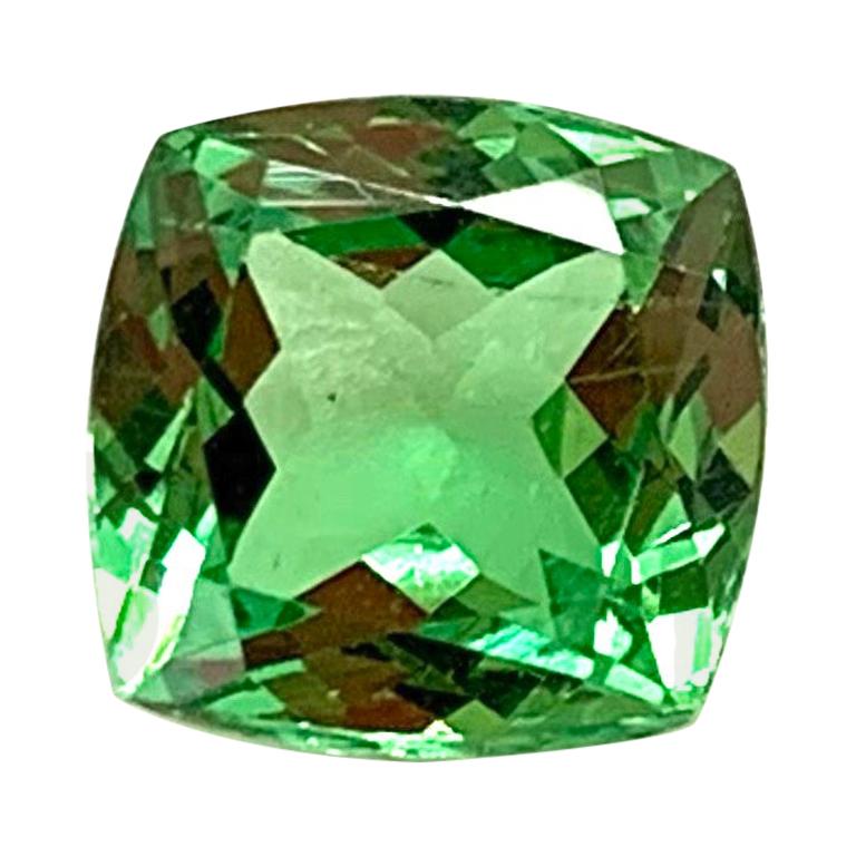 1.62 Carat Tsavorite Cushion, Unset Loose Gemstone For Sale at