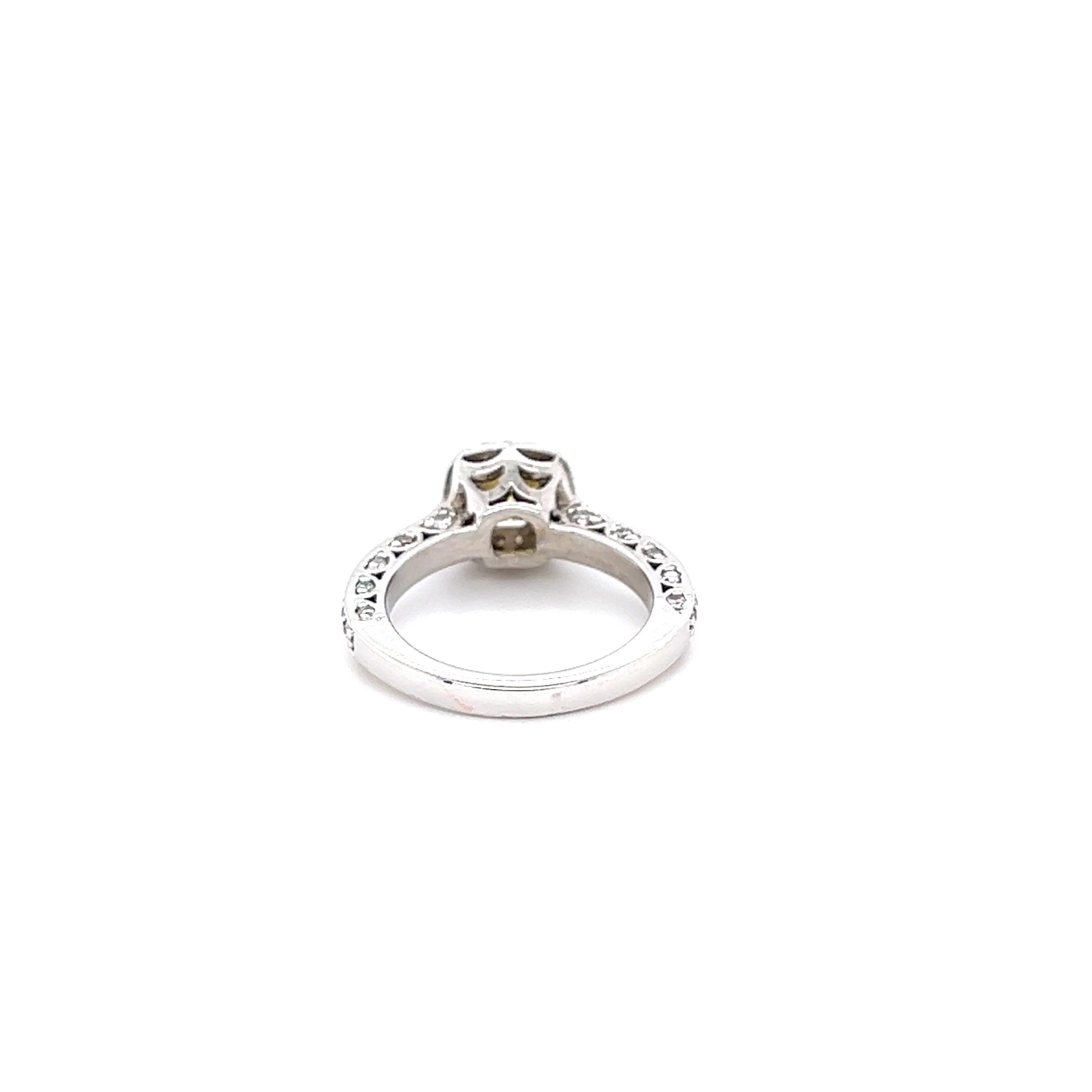 Oval Cut 1.62 Carat Yellow Sapphire Diamond Ring 14 Karat White Gold For Sale