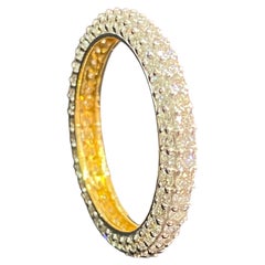 1,62 quilates F/VS1 Diamantes Brillantes Redondos Anillo Eterno de Tres Hileras Oro de 18 quilates