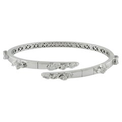 1,62 Ct. Bracciale a fascia con diamanti a pera in oro bianco 14 carati Gioielli fatti a mano
