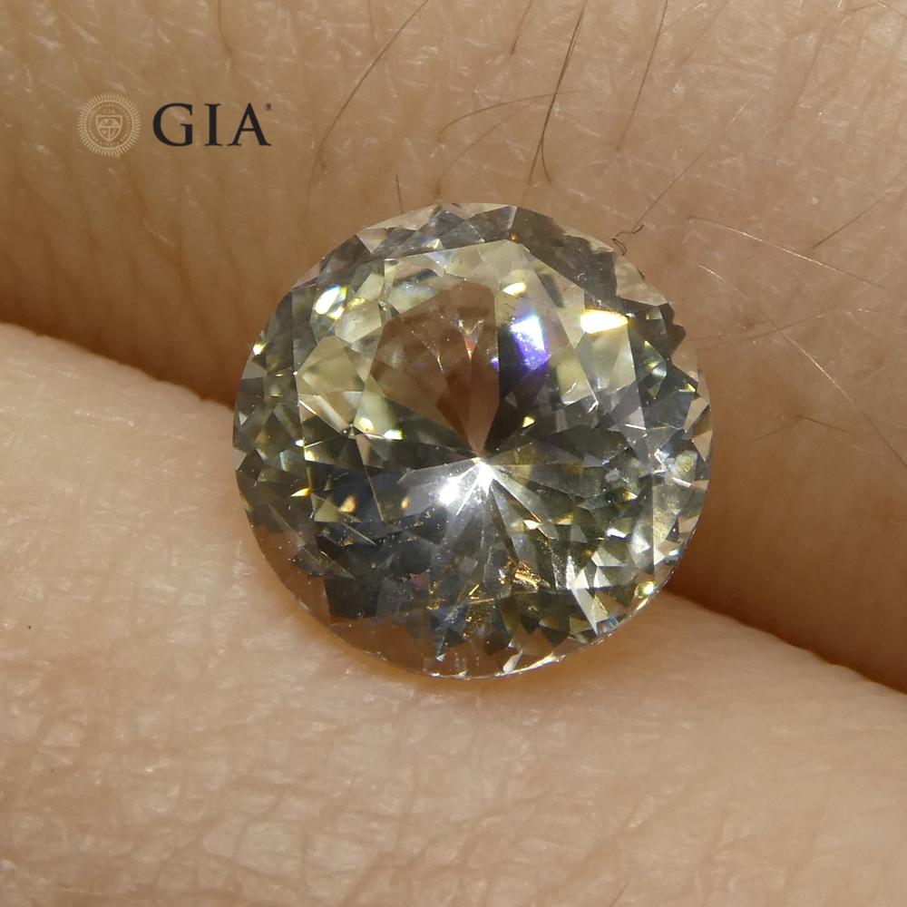 Brilliant Cut 1.62 Ct Round Pastel Yellow Sapphire GIA Certified For Sale