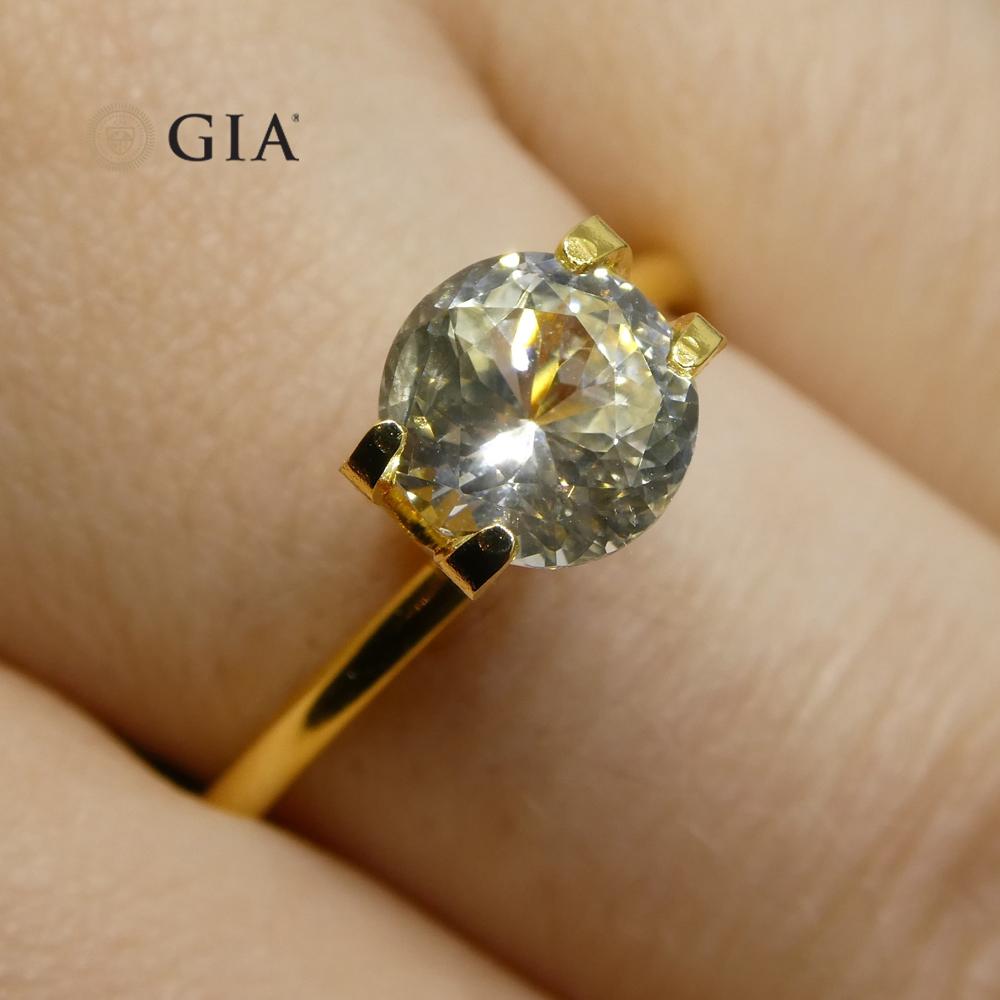 1.62 Ct Round Pastel Yellow Sapphire GIA Certified For Sale 3