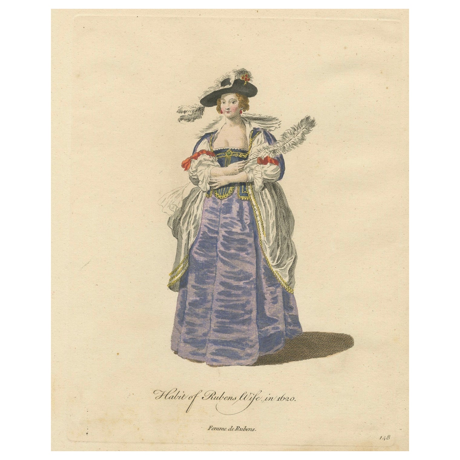 1620 Eleganz: The Attire of a Painter's Muse Graviert, um 1756