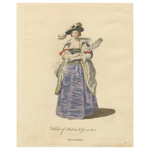 1620 Elegance: The Attire of a Painter's Muse Engraved, circa 1756
