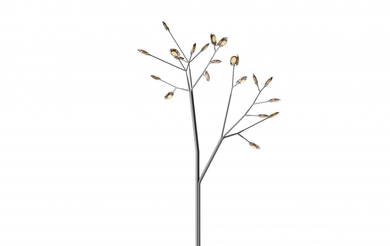 16.20 Hawthorne trunk sculptural floor lamp by Bocci
Dimensions: D 213.5 x W 270.5 x H 356 cm 
Materials: poured glass, electrical components, bead-blasted stainless steel armature components. 
Lamping: 1.5w LED (30w total draw). Nondimmable.
