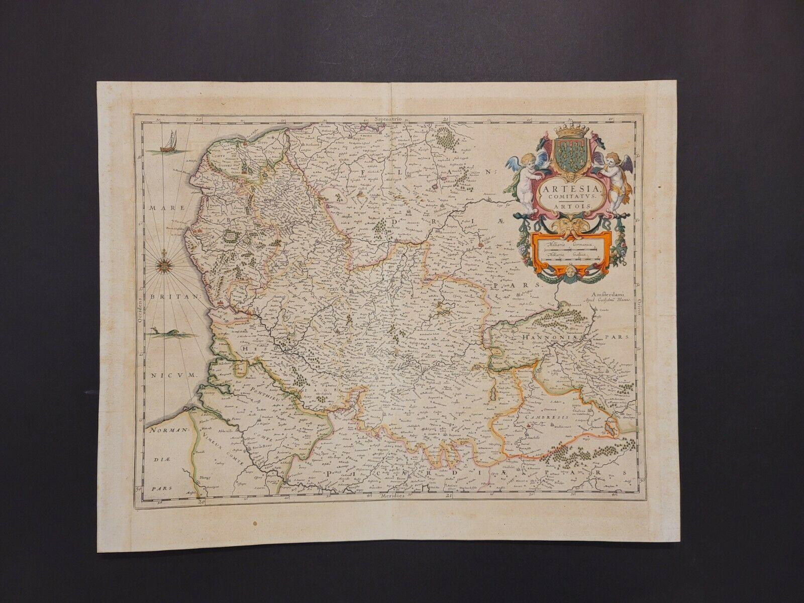 Carte de l'Artois de 1640 intitulée 
