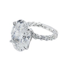16.23 Carat Oval Diamond Ring Brilliant White 18K Gold High Jewellery Supremacy