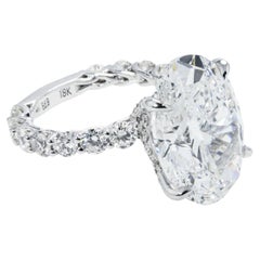 16.23 Carat Oval Diamond Ring Brilliant White 18K Gold High Jewellery Supremacy
