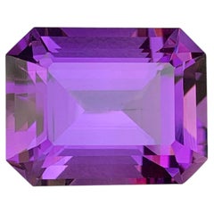 16.25 Carat Natural Loose Deep Purple Amethyst Emerald Cut Brazilian Gemstone