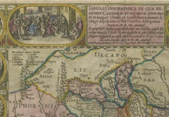 1625 Petrus Plancius / Cloppenburg Map of the Holy Land with Biblical Vignettes