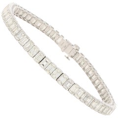 16.27 Carat Emerald-Cut Diamond Line Bracelet in Platinum