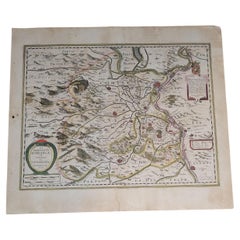 Antique 1627 Hondius Map "La Principaute d'Orange et Comtat de Ve", Ric.0003