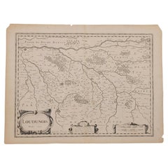 1627 Map Entitled "Loudunois," Signed on the Back, Ric.a013