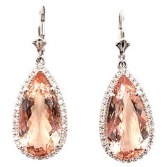 16.28 ct Morganite & Diamond Earrings