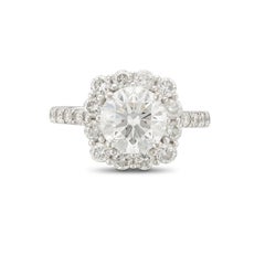 1,62 Karat GIA F/VS Verlobungsring mit natürlichem Diamant-Halo