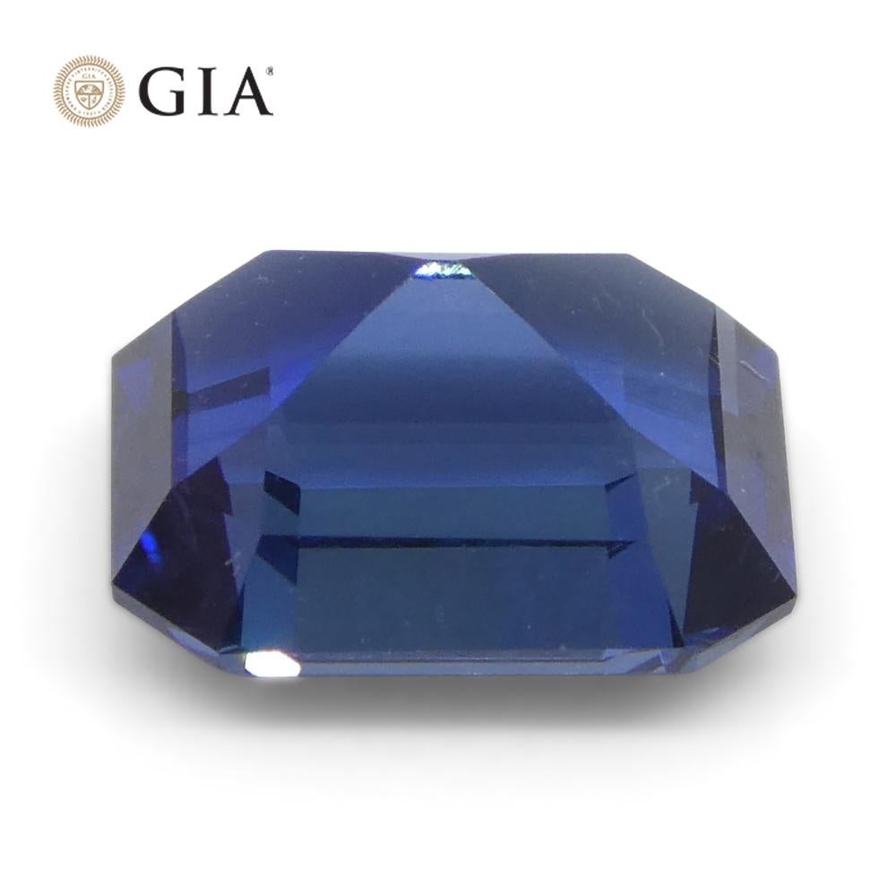 1.62ct Octagonal/Emerald Cut Blue Sapphire GIA Certified Madagascar   For Sale 8