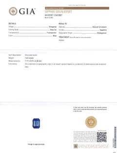 1.62ct Octagonal/Emerald Cut Blue Sapphire GIA Certified Madagascar