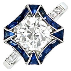 Old European Cut Diamond Cluster Engagement Ring (Approx. 1.60-Carats), Platinum