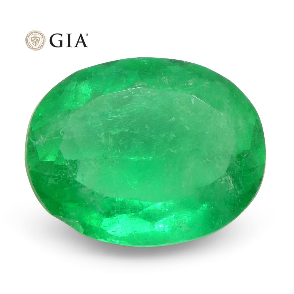 1.62ct Oval Emerald GIA Certified Colombian For Sale 4