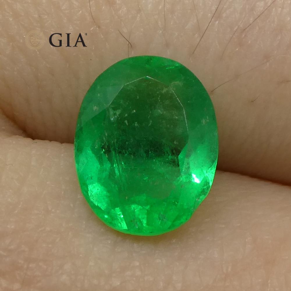 1.62ct Oval Emerald GIA Certified Colombian For Sale 7