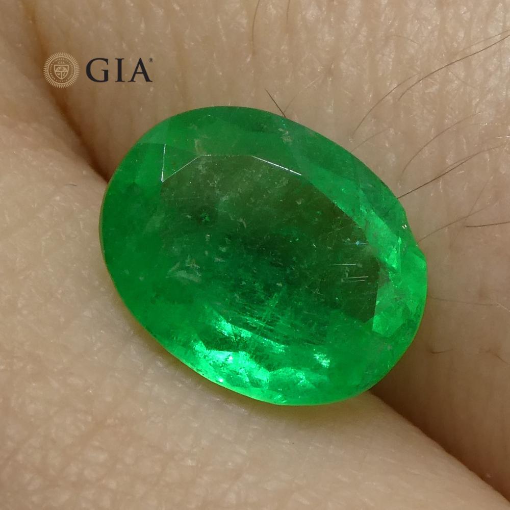 1,62 Karat ovaler Smaragd GIA zertifiziert kolumbianisch (Brillantschliff)