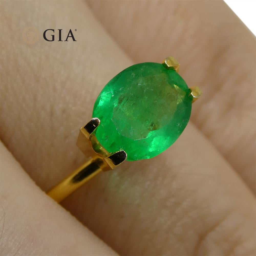 1.62ct Oval Emerald GIA Certified Colombian For Sale 3