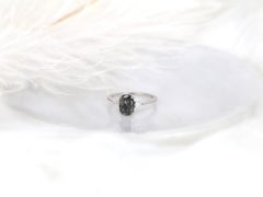 1.62ct Petite Ellis 14kt White Gold Raw Salt and Pepper Diamond Three Stone Ring
