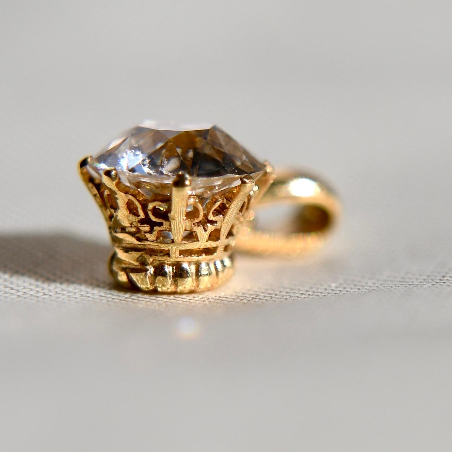 Taille vieille Europe Pendentif en diamant de taille européenne ancienne de 1,62ct VVS en vente