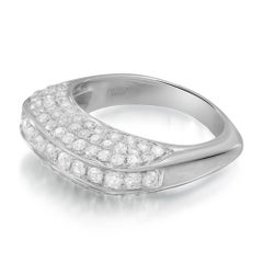 1.62cttw Pave Set Round Cut Diamond Ladies Square Ring 14k White Gold