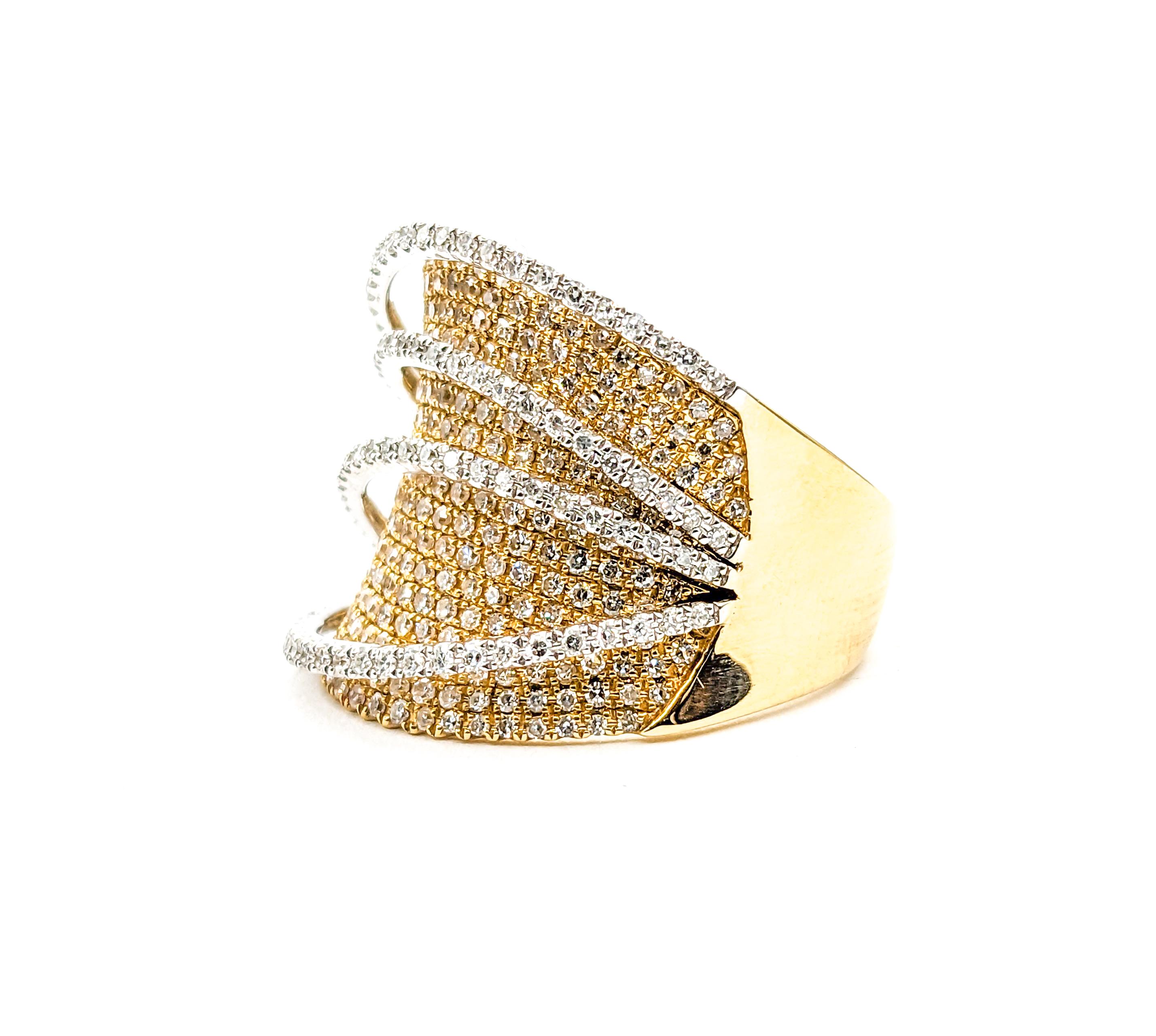 1.62ctw Diamond Ring In Yellow Gold For Sale 6