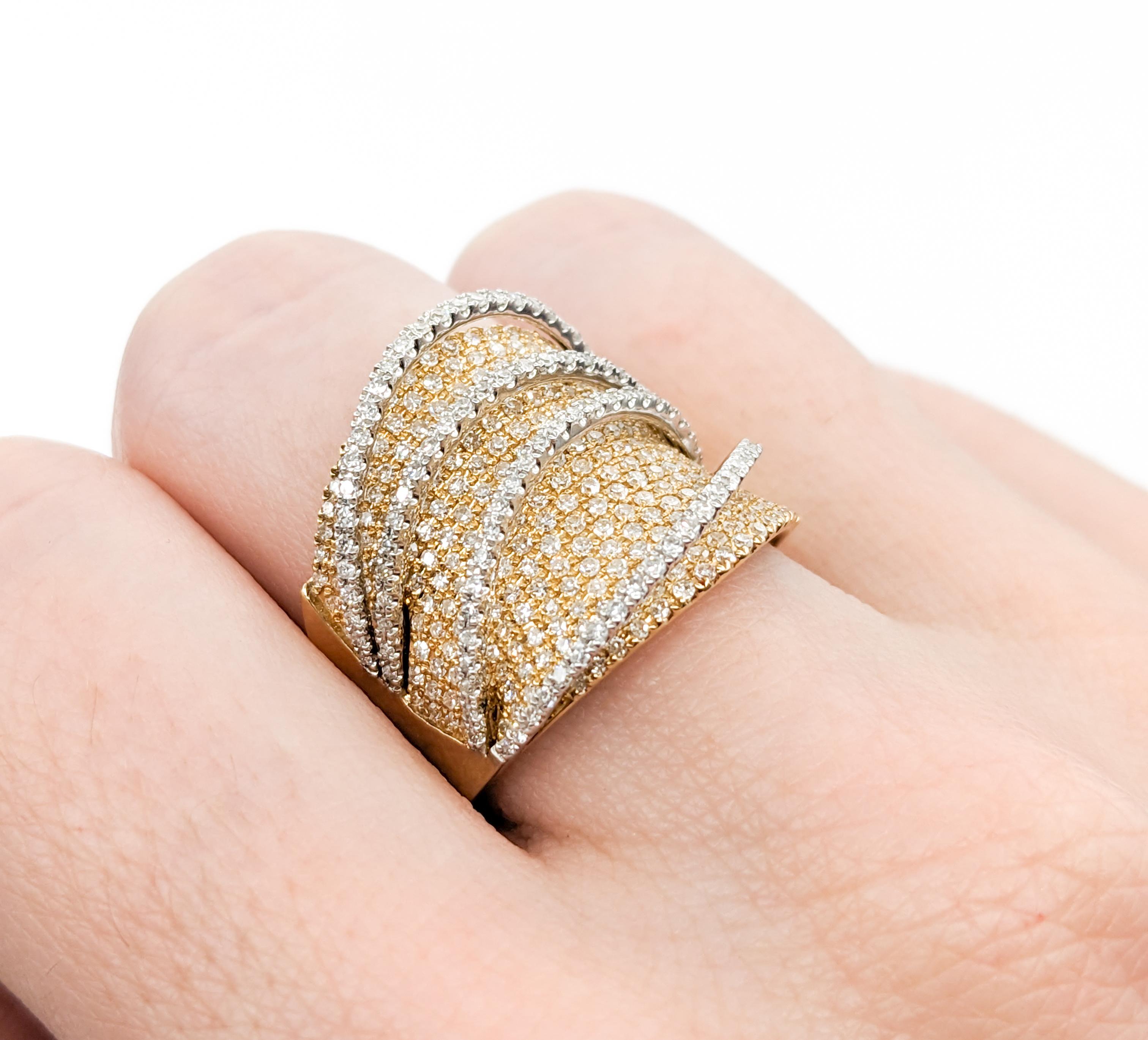 1,62 Karat Diamantring aus Gelbgold mit Diamanten Damen im Angebot