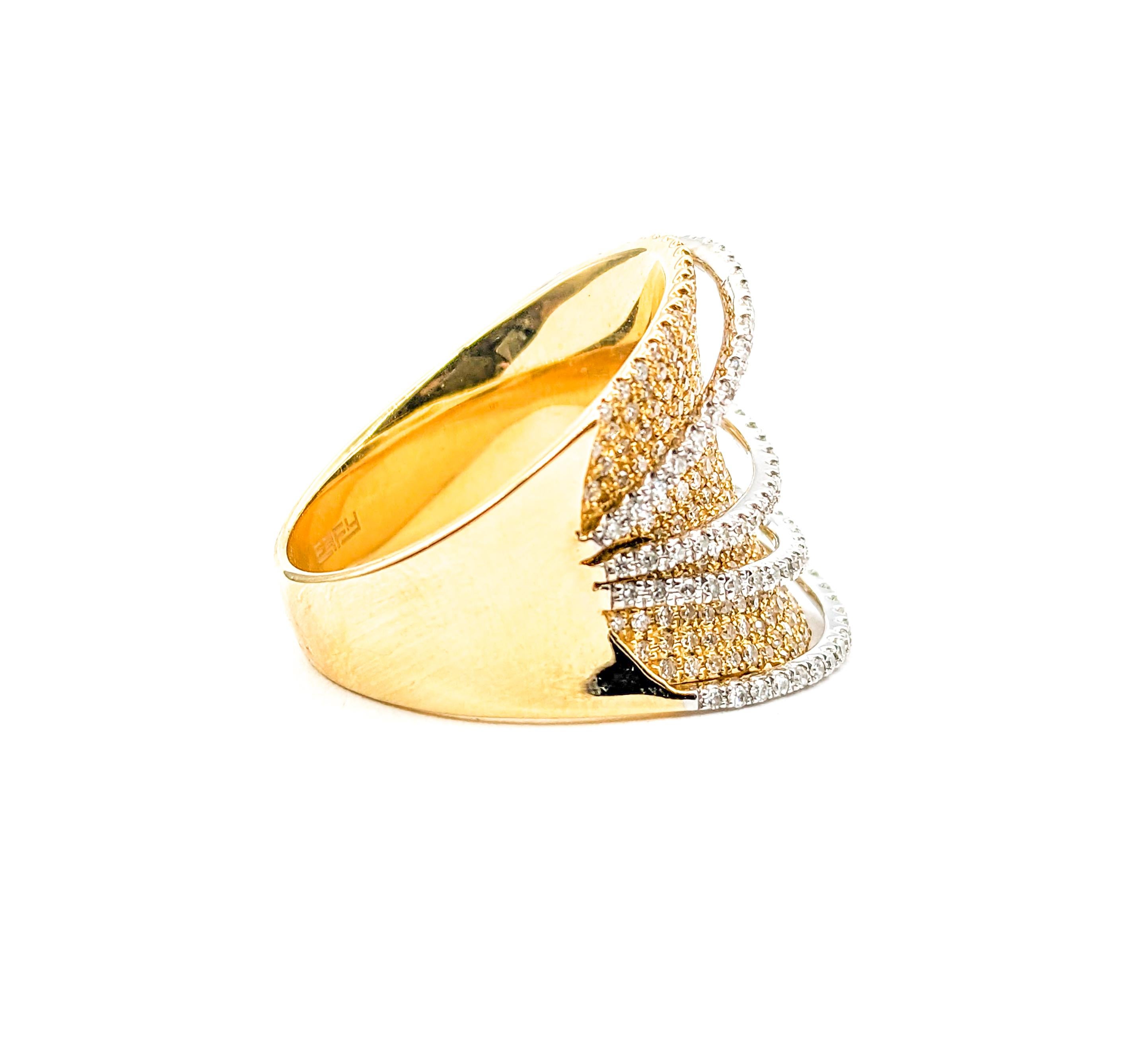 1,62 Karat Diamantring aus Gelbgold mit Diamanten im Angebot 1