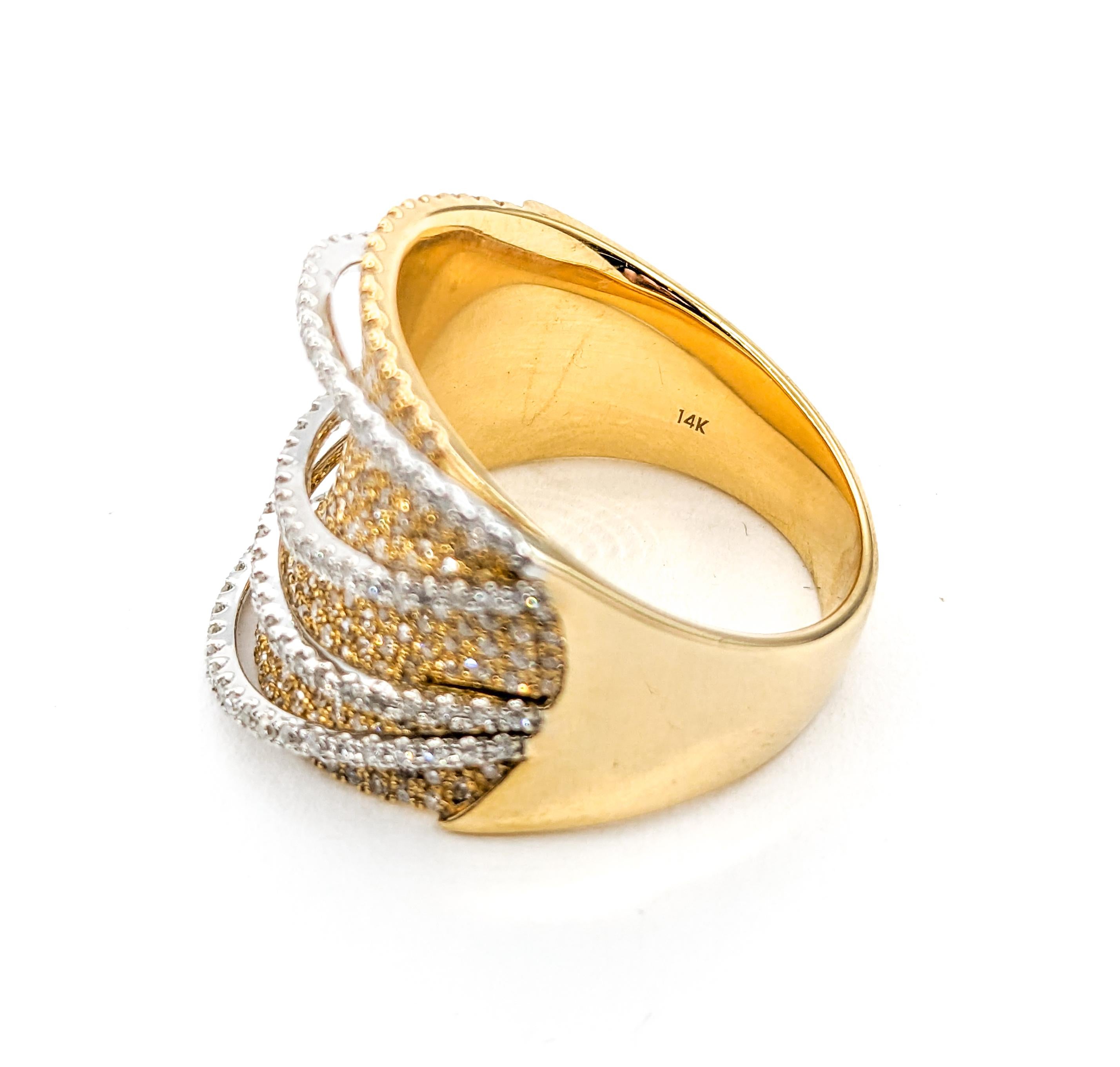 1,62 Karat Diamantring aus Gelbgold mit Diamanten im Angebot 3