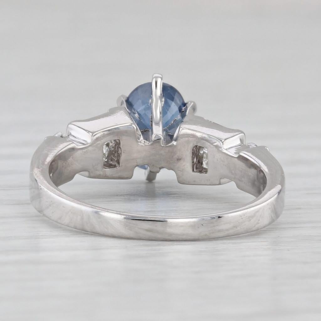 1.62ctw Zafiro Azul Ovalado Anillo de Diamantes Platino Tamaño 5.25 Compromiso Corte oval en venta