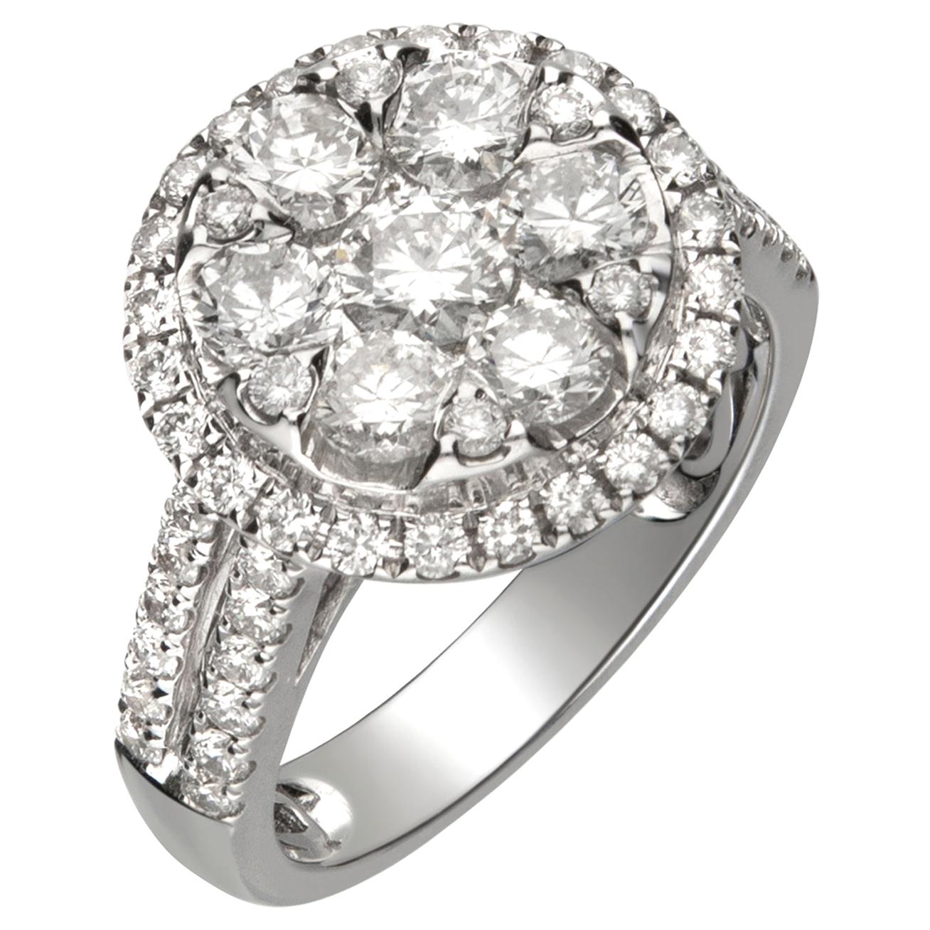 1.63 Carat Diamond 14 Karat White Gold Ring