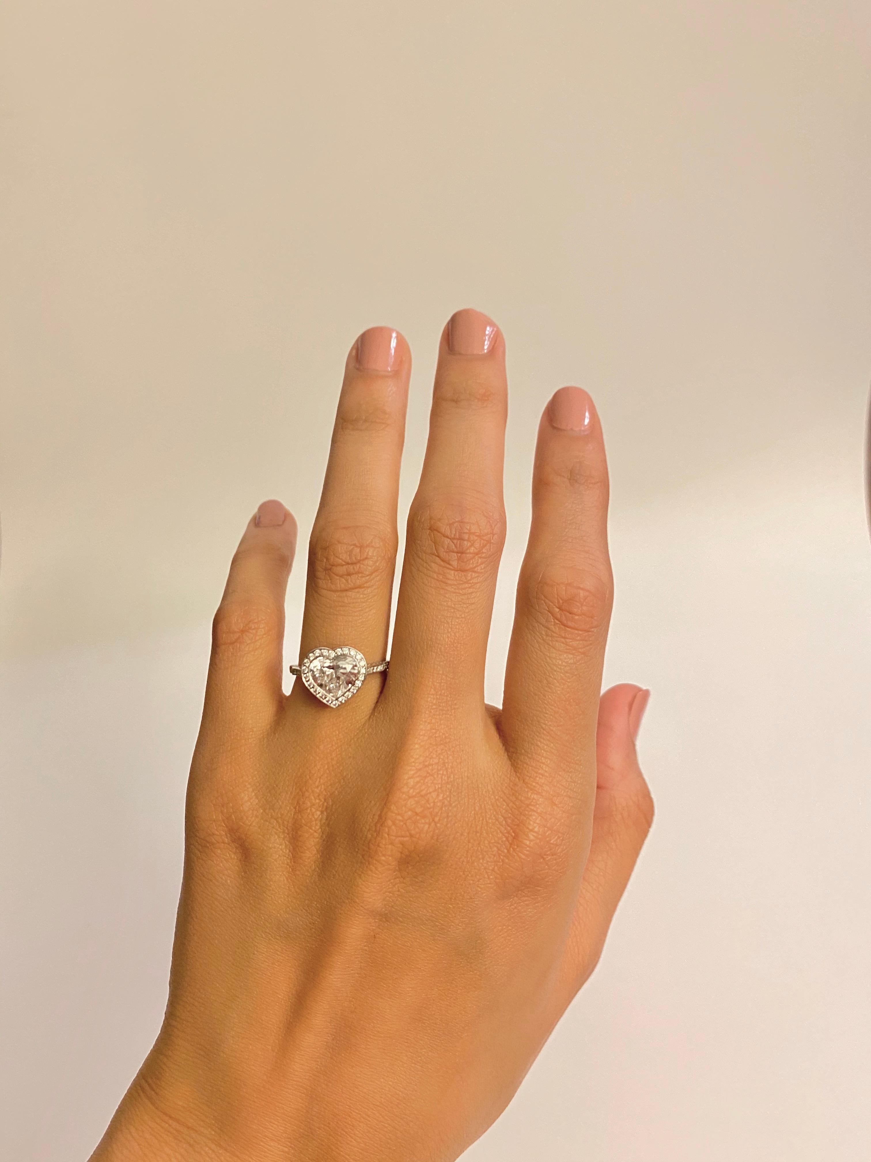 1.63 Carat GIA Certified Heart Shaped Diamond Ring 5