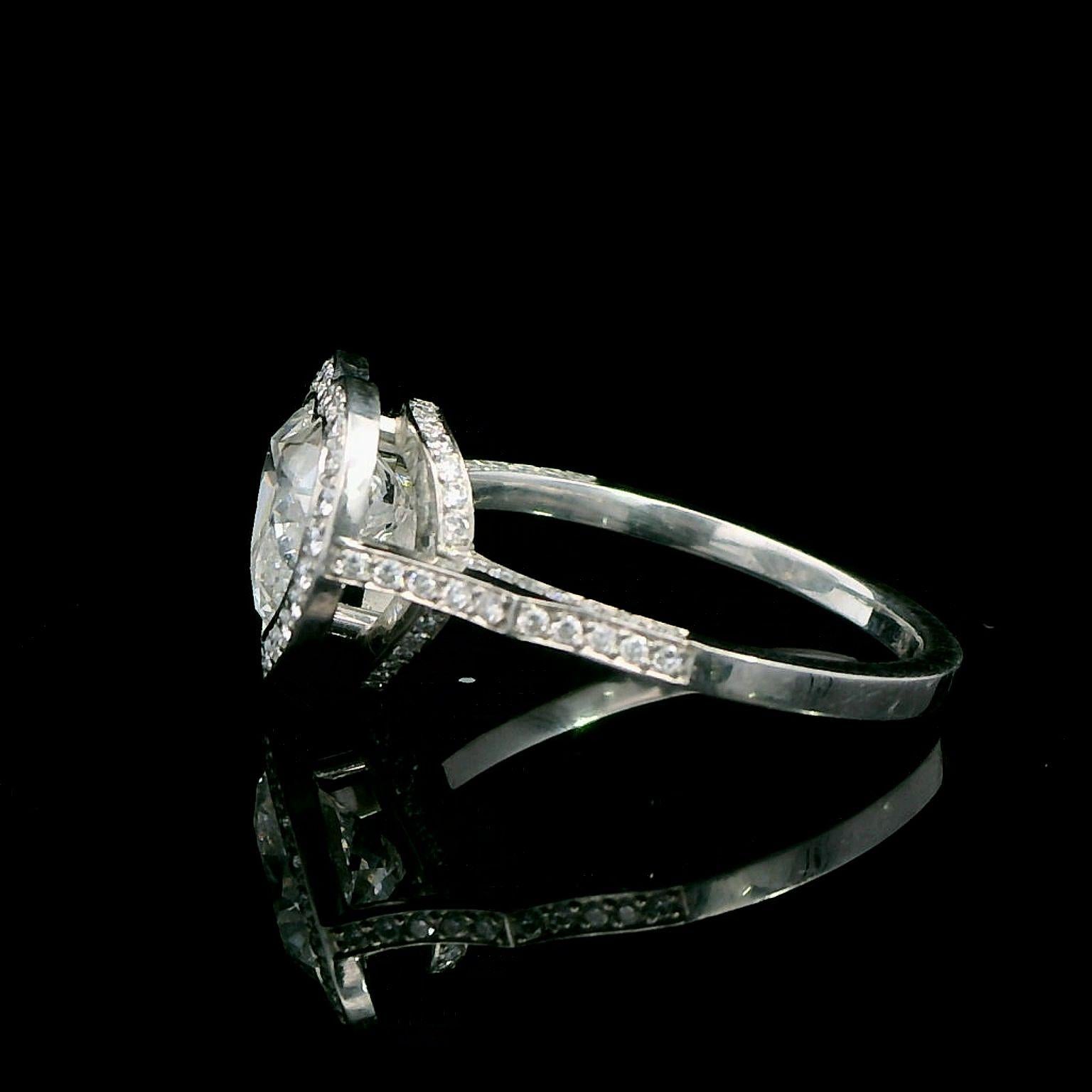 1.63 Carat GIA Certified Heart Shaped Diamond Ring 4