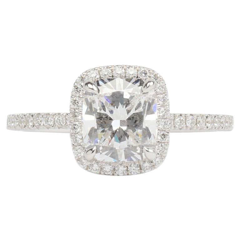 1.63 Carat Lab Grown Diamond Halo Diamond Engagement Ring