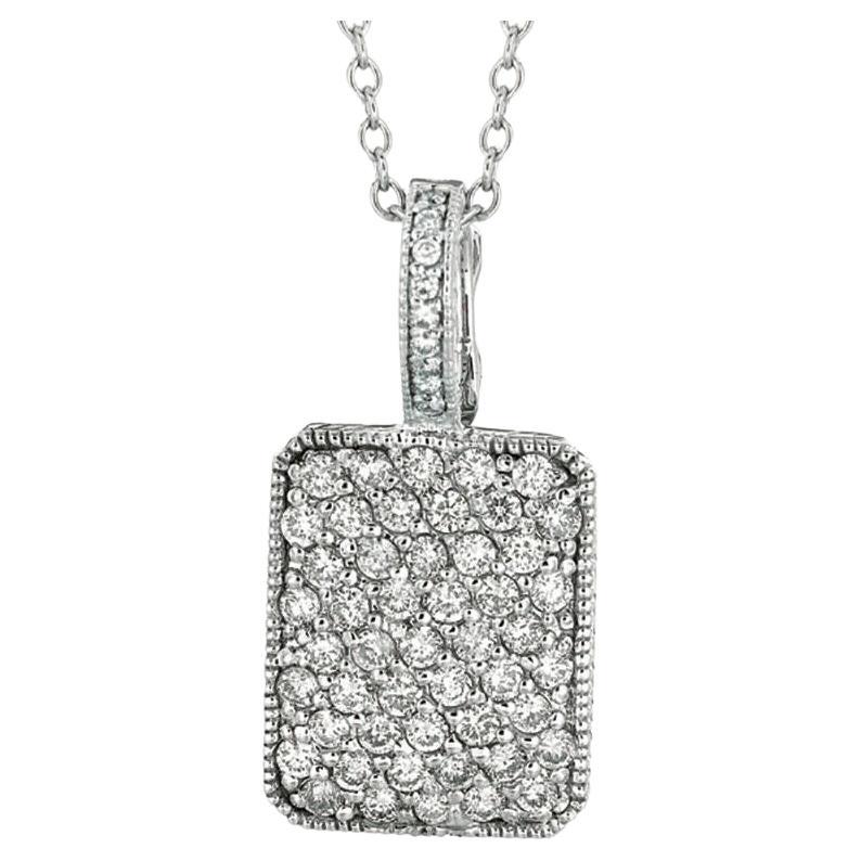 1.63 Karat natürliche Diamant-Halskette 14K Weißgold G SI Kette im Angebot