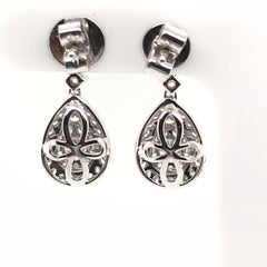 1.63 Carat Pear and Oval Shape Round Diamond Earrings