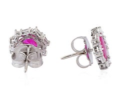 1.63 Carat Ruby Baguette Diamond 18 Karat Stud Earrings