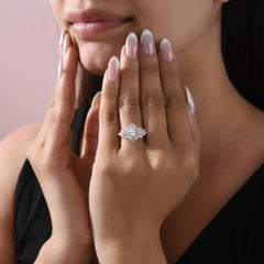 1.63 Carat SI Clarity HI Color Multi Shape Diamond Ring 18 Karat White Gold