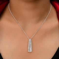 1.63 Karat SI/H Halskette mit Anhänger aus 18 Karat Weißgold mit rundem Diamanten im Brillantschliff