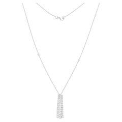 Collana con ciondolo di diamanti taglio brillante rotondo da 1,63 carati SI/H in oro bianco 18 carati