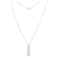 1.63 Carat SI/H Round Brilliant Cut Diamond Pendant Necklace 18 Karat White Gold